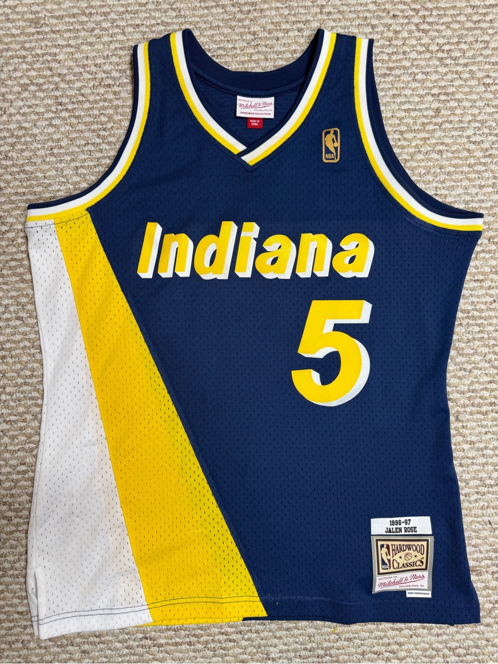 Jalen Rose Indiana Pacers 1996-97 Navy Swingman Player Jersey